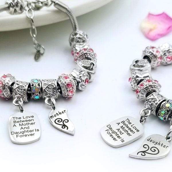 1 Pair Mother Daughter Heart Love Butterfly Charm For Snake Chain Charm  Bracelet : Amazon.ca: Clothing, Shoes & Accessories
